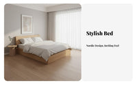 Modern Minimalist Design low-height Wood Frame Japanese-& design & design Bedroom Furniture slatted base-free slatted base Needed Bed Base Natural visual & design for partners, Apartment Dwellers, property owners, Small Apartments, Home, Guest Room