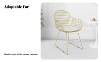 Upholstered Side Chair Hollow Backrest Wireframe wing-shaped Chair Easy Assembly
