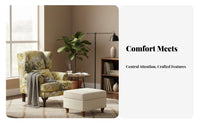 Curved Side Armchair Chair Highrear Design Upholstered Curved Side Armchair Armchair US Rural and Type Sturdy Wood Frame