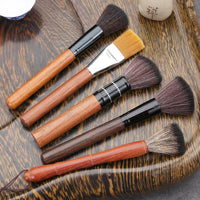 Teapot Brush for Kung Fu Tea Set, Pearwood/Ebony Handle, Flat Brush or Pen Style, Non-shedding Bristles
