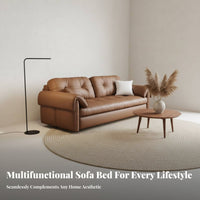 2-in-1 Design Pull-convertible Sleeper Sofa Space-Saving Wavy Backrest Pull-convertible Bed Foldable transformable Couch mid-centurymid-century-modern Modern aesthetic for Small Apartment Dwellers, Guest Hosts, Homeowners, Studio Flat, Home Office