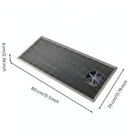 Utility Tray with Slatted Drainage Rectangular Tea Table Drainage Tray Gray for Baristas