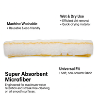 Window Cleaner Long Handle, Cleaning Kit Window Scrubber, Microfiber Window Scrubber Combo, Extendable Window Cleaning Kit