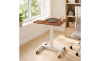 Adjustable Height Desk Wheeled Base Adjustable Standing Desk Space Saving Office Furniture for Bedside, Home