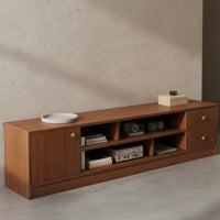 Wooden TV Cabinet with Storage Small Space Friendly for Bedroom