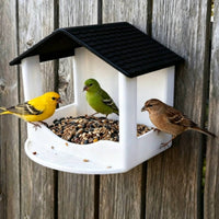 House-Shaped Bird Feeder Shingle Roof Wall Feeder Accessible Feeding Area