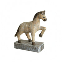 Prancing Horse Figurine Paulownia Wood Wooden Horse Figurine Vintage Style Home Decor for Entryway