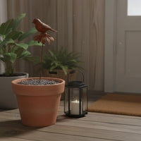Rusted Bird Stake Decorative Flower Base Garden Stake Long Outdoor Decor for Yard