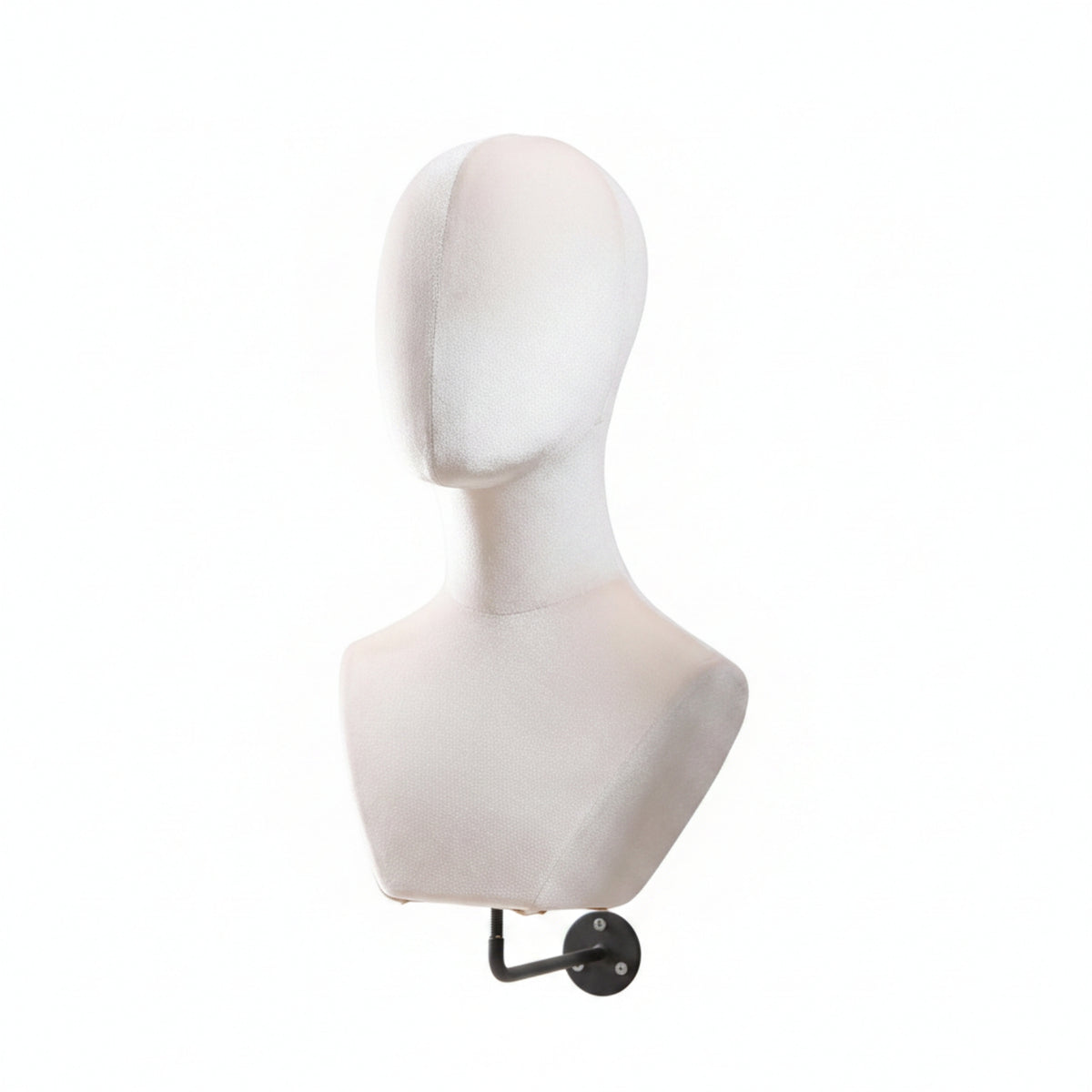 Velvet Display Bust Mannequin Bust Wall Mounted Velvet-covered Soft Surface Accessory Head Hanging Display Fixture Suitable for Shop Boutique Dressing Room Collector Display