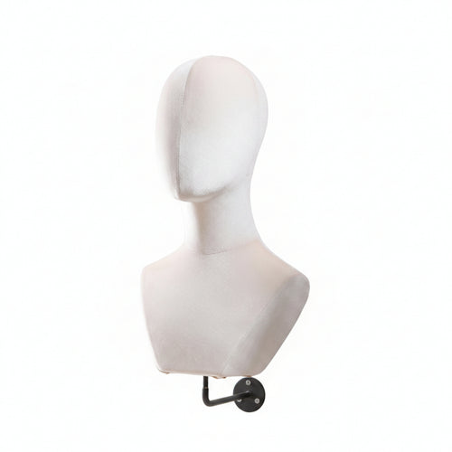 Velvet Display Bust Mannequin Bust Wall Mounted Velvet-covered Soft Surface Accessory Head Hanging Display Fixture Suitable for Shop Boutique Dressing Room Collector Display