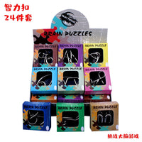 24-Piece Metal Brain Teaser Puzzle Set for Adults and Kids