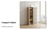 Space-Saving Corner Shoe Cabinet Easy Assembly Narrow Shoe Cabinet Stable Structure Household Furniture Sturdy Construction for Apartment Dwellers, Homeowners, Families, Small Areas, Hallway, Living Room, Bedroom
