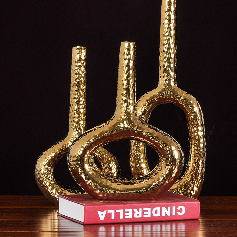 Abstract Retro Pattern Ceramic Sculpture for Home Decor
