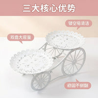 创意自行车水果盘 双层镂空雕花甜品架 婚庆生日下午茶零食展示架