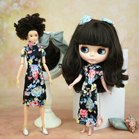 30cm BJD Doll Cheongsam Outfit for 1/6 Scale Dolls, Girls' Toy Dress-Up Clothes, Holiday Birthday Gift