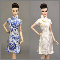30cm BJD Doll Cheongsam Outfit for 1/6 Scale Dolls, Girls' Toy Dress-Up Clothes, Holiday Birthday Gift