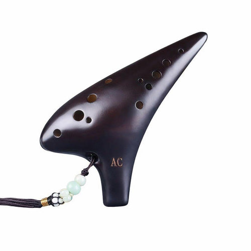 12 Hole, Professional Tuning, Ergonomic Grip, Sunset Yellow Fired Ceramic Musical Instrument Gift for Adults, Beginner Musici
