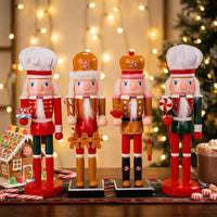 Red Series 25CM Wooden Nutcracker Christmas Decoration