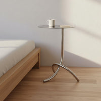 Mid-Century-Century Modern End Table Industrial Design Small Narrow End Table