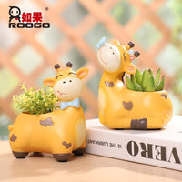 Cartoon Cute Deer Resin Succulent Flower Pot for Balcony Garden Office Desk