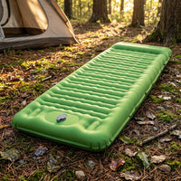 Inflatable Mattress and Air Bed for Camping Equipment, Portable Air Mattress with Foot Pump, 12cm Thick Camping Roll Mat, Durable Hiking Gear