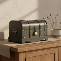 Wooden Storage Chest Rustic Finish Antique Design Storage Box Handmade Look