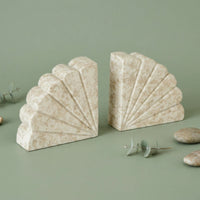 Shell Bookend Marbled Stone Bookends Unique for Collectors, Readers