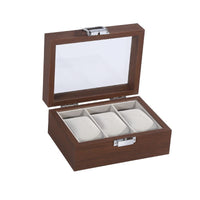 Black Walnut Wood Grain Watch Storage Box with Silk Cotton Lining, 12-Slot