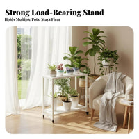 2-Tier Rolling Plant Stand Floor-Standing Multi-Tiered Plant Stand Easy to Move