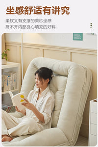 人类狗窝可躺可睡卧室折叠沙发床阳台单人榻榻米休闲躺椅懒人沙发 加长加厚新款（展开185CM*95CM）亲肤羊羔绒-少女粉【赠送靠背+坐垫】