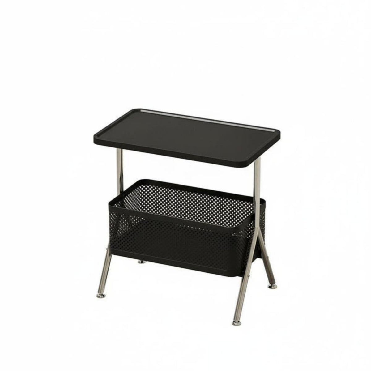 C-Shaped End Table Space-Saving Design Nightstand Easy Assembly for Small Spaces