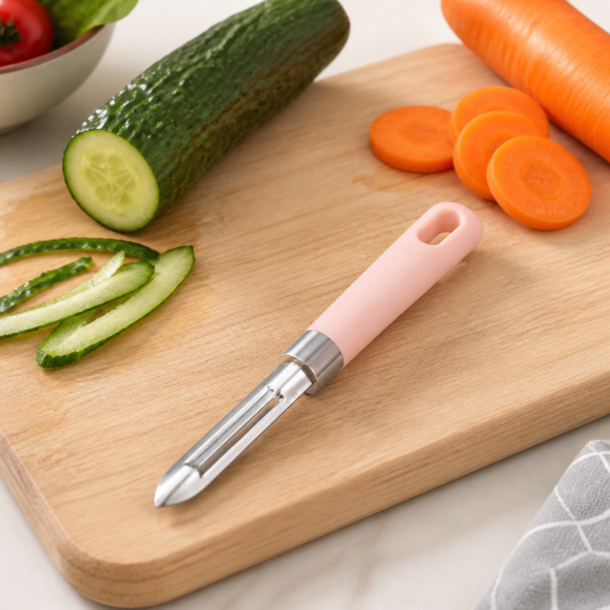 Multi-Purpose Kitchen Tool, Peeling Fruits and Vegetables with Julienne Function, Stainless Steel Blade, Ergonomic Non-Slip Grip
