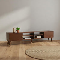 Solid Wood TV Cabinet Large Capacity Storage Modern Entertainment Center Low Profile Media Console Easy to Clean Suitable for Small Apartment Dwellers Living Room