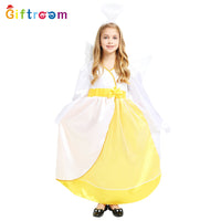 Girls' Playful Angel Halloween Costume Dress for Masquerade and Stage Performance