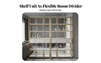 Light Luxury Design Etagere shelving unit Multi-Tier Display Rack Room Divider Function Shelving Unit Freestanding for Book Lovers, Interior Designers, Decor aficionados, Home sectioningice, Study, Bedroom, Entryway