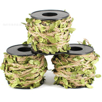 Green Leaf Jute Rope Woven Vine for DIY Crafts & Decorations