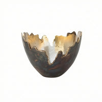 Aluminum Pedestal Bowl Reflective Bowl with Pedestal Base Decorative