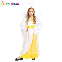 Girls' Playful Angel Halloween Costume Dress for Masquerade and Stage Performance
