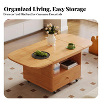 Multi-Tier Rolling Cart Mobile Design Expandable Rolling Storage Table for Hosts