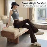 Flared Leggings for Women with High Waist and Quick Dry Material, Wide Leg Stretch Pants for Running and Outdoor Sports, Bootcut Trousers