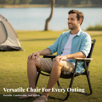 space-saving Folding Lowcontour Camp Chair Foldable Camping Equipment with rearrest Portable Seat Lightweight for Campers, Beachand travelers, Concert and travelers