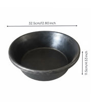 Rubber Pet Bowl Smooth Inner Surface Black Pet Bowl Flared Rim Feeding Dish