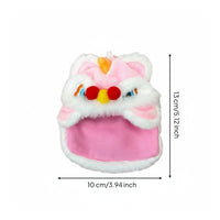 Lion Dance Hat Cosplay Furry Lion Headpiece Easy to Wear Cartoon Animal Hood