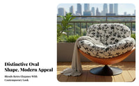 Enveloping Design revolving shell-shaped-shaped Chair Retro visual appeal accentuateduate Seating Highrear rearrest Indoor Furniture gentle texture for Readers, Interior Decorators, homeowners, Living Room, Lounge Area, perusing Corner, Home Office