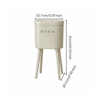 Trash Can Movable Lidded Trash Can Space-Saving for Kitchen