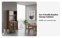 Living Room Tea Cabinet Large Capacity Dining Room Sideboard Buffet Cabinet with Glass Doors Nordic Style Storage for Homeowners Suitable for Entryway Hallway Dining Area Living Room