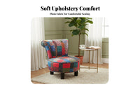 Low-Backed Round Stool European design Household Furniture With Backrest Padded Seat for Bedroom, Entryway