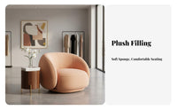 3 Pieces Shell Armchair and Table Set Light Luxury Room Furnishing Modern and design Textured Upholstery for Interior Designers
