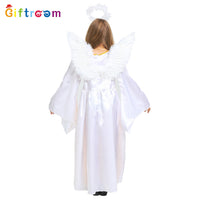 Girls' Playful Angel Halloween Costume Dress for Masquerade and Stage Performance