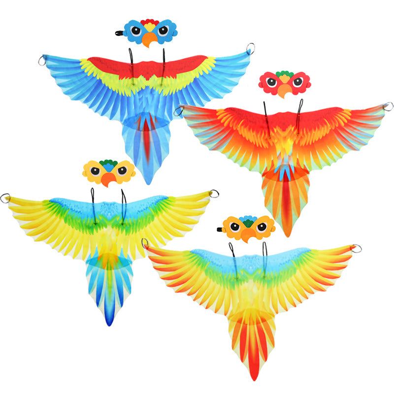 Kids Parrot Wings Cape and Headband Set for Halloween Cosplay
